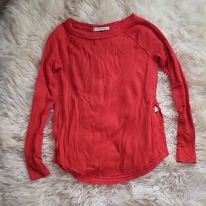We The Free Vibrant Red Knit Top